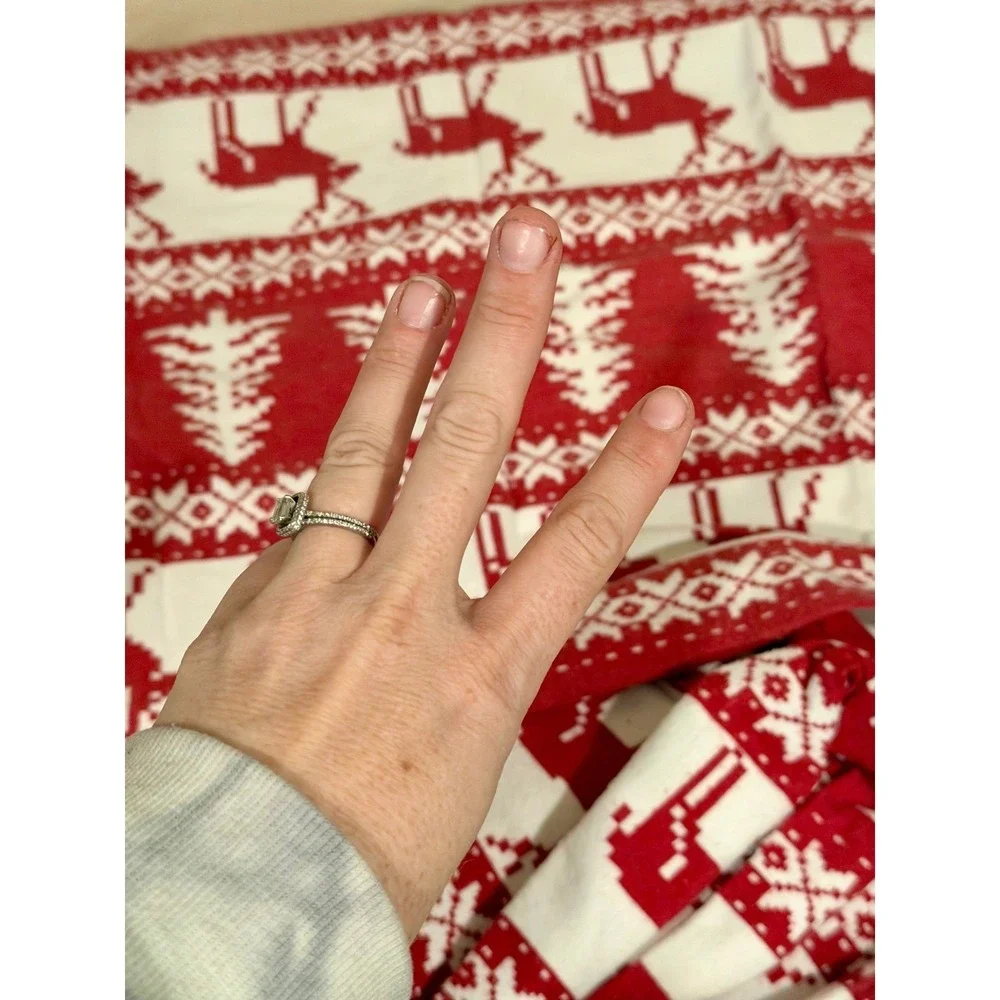 Eddie Bauer Home Flannel Pillowcases Red White‎ Reindeer Fair Isle Set of 3